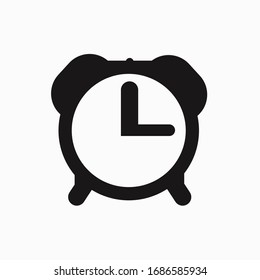 Icono gráfico simple de reloj despertador retro.