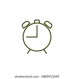 Retro alarm clock simple icon on white background flat vector illustration