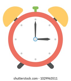 
Retro alarm clock, timer flat icon
