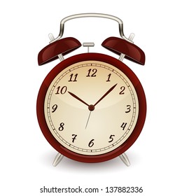 Retro alarm clock. Vector illustration