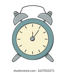 Retro alarm clock vector illustration with transparent background