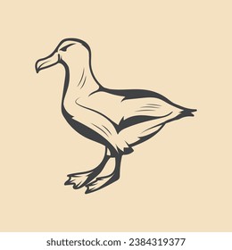 Ilustración del retro albatross Bird vector Stock