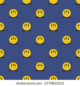 Retro alien neutral face seamless pattern on a green background. Vintage pop culture symbols for posters and t-shirt prints. Groovy vector editable illustration  EPS 10