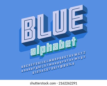 Retro-Alphabet-Design mit Groß-, Kleinbuchstaben, Zahlen und Symbolen