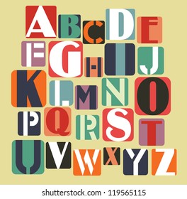 Retro Alphabet Design Vector Illustration Stock Vector (Royalty Free ...