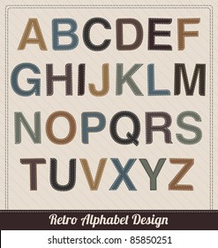 Retro Alphabet From Fabric - Uppercase