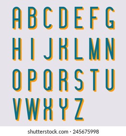 Retro alphabet font