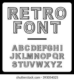 Retro alphabet font vector