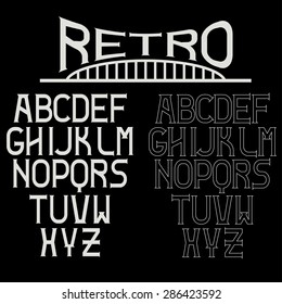 retro alphabet for labels