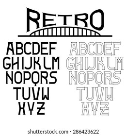 retro alphabet for labels