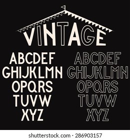 retro alphabet for labels