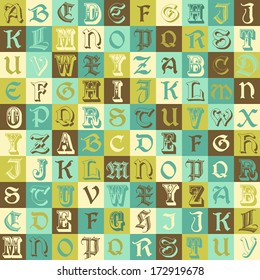 retro alphabet seamless pattern
