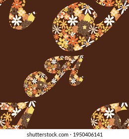 Retro A from alphabet seamless vector repeat