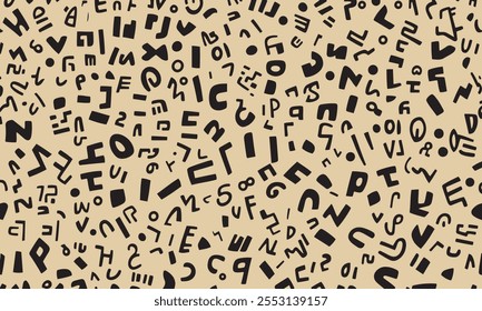 Retro Alphabet trendy geometric patterns design for digital backgrounds and modern decor 