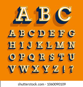 Retro alphabet. Vector illustration.