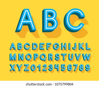 Retro alphabet. Vector illustration.