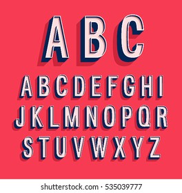 Retro Alphabet. Vector Illustration.
