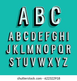 Retro alphabet. Vector illustration.