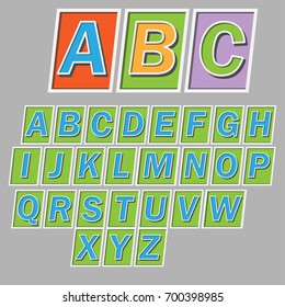  retro alphabet, vector illustration