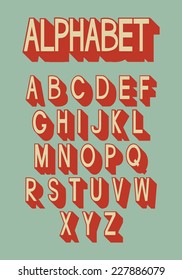 Alfabeto retro. Letras de Vector, EPS 8.