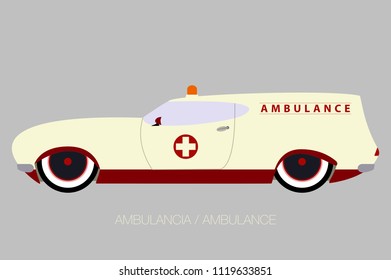 retro ambulance, vintage small van