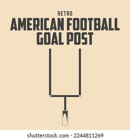 Retro American football Goal Post Vector Illustration