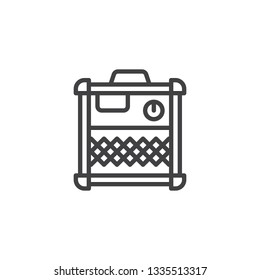 Retro amplifier line icon. linear style sign for mobile concept and web design. Guitar amp outline vector icon. Symbol, logo illustration. Pixel perfect vector graphics