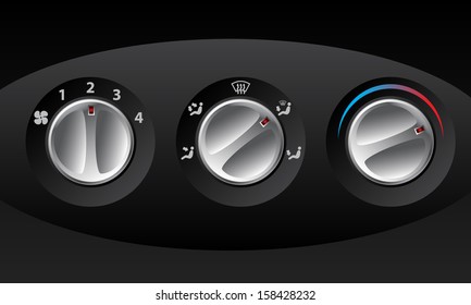 Retro analog temperature control set of three