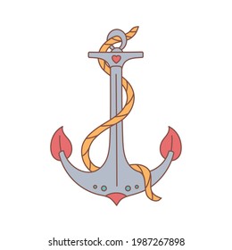 concepto náutico de cuerda de anclaje retro