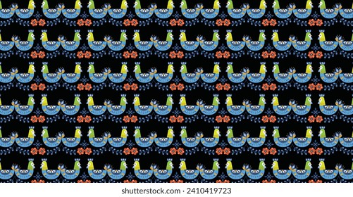 retro animals seamless pattern colourful hens designs 