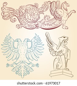 conjunto de animales retro