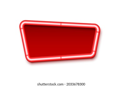 Retro announcement board sign. Cinema billboard or theatre signage, jackpot in lottery victory vector illustration. Red commercial sign board with light neon bulbs on white background. - Shutterstock ID 2033678300