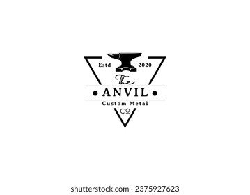 Retro anvil Industrie-Logo. Vintage Anvil Bügellogo Design. 