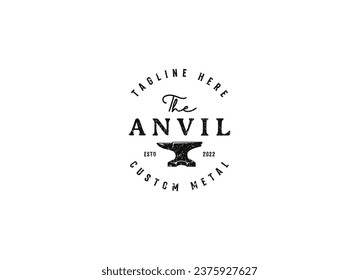 Retro anvil Industrie-Logo. Vintage Anvil Bügellogo Design. 