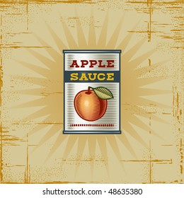 Retro Apple Sauce Can. Vector