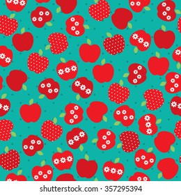 Retro Apple Seamless Repeat Wallpaper Tile