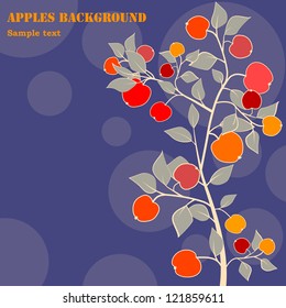 retro apples background, vector