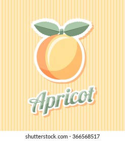 Retro apricot with title on striped background