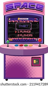 Retro arcade cabinet isolated on white background illustration