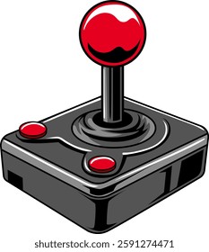 Retro Arcade Controller element isolated in white background illustration