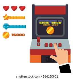 retro arcade game console joystick vector illustration eps 10
