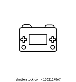 Retro, arcade, game console. On white background.
