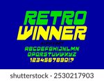 Retro Arcade Game Font: 80s Style Alphabet Letters and Numbers Vector Illustration