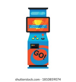 Máquina de juegos de arcada retro, máquina de juegos de diversiones, vectores Ilustración