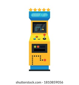 Retro Arcade Game Machine, Gaming Machinery Vector Illustration