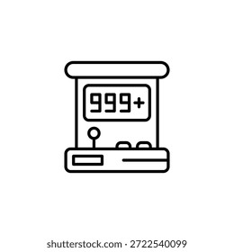 Icono de esquema de máquina de juego de arcade retro