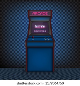 Retro arcade game machine. Vector illustration.