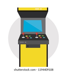 Retro arcade game machine. Vector illustration