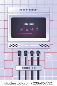 Retro arcade game machine. Vector illustration.