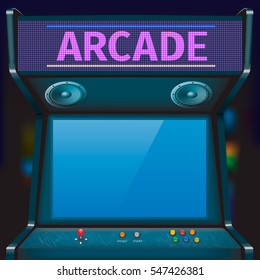 Retro Arcade Game Machine Vector Illustration Stock Vector (Royalty ...